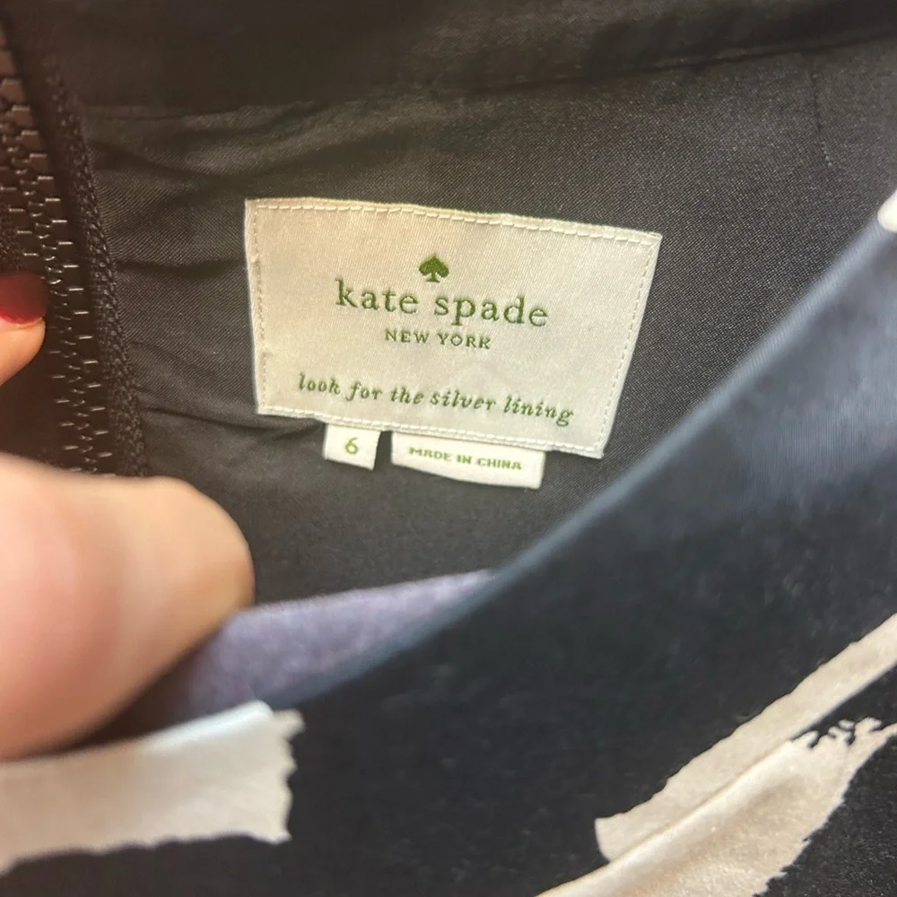 Kate Spade “Jane” Black and Cream Midi Dress